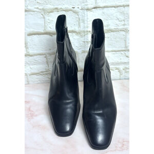 Talbots Women's Ankle Short Black Boots Size‎ 6 1/2 Leather Uppers